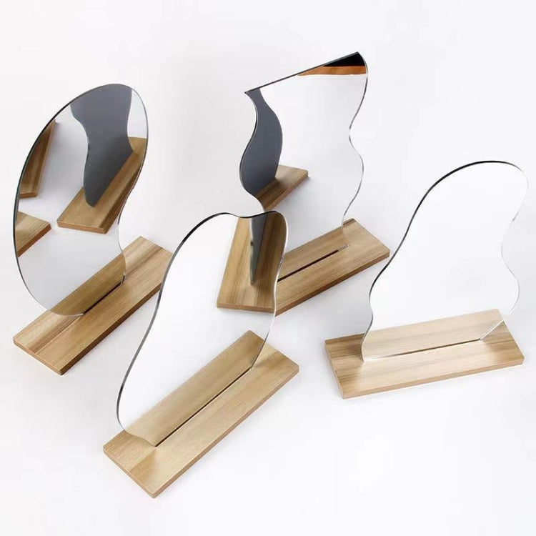 Irregular Acrylic Mirror With Wooden Base Photo Props