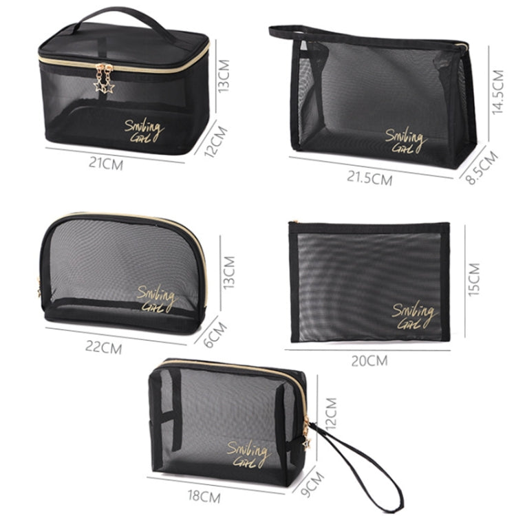 Travel Large Capacity Transparent Mesh Cosmetic Bag, Style: