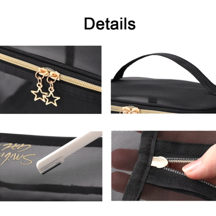 Travel Large Capacity Transparent Mesh Cosmetic Bag, Style: