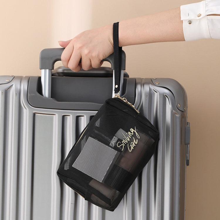 Travel Large Capacity Transparent Mesh Cosmetic Bag, Style: