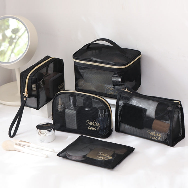Travel Large Capacity Transparent Mesh Cosmetic Bag, Style: