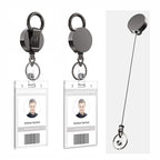 Electroplated Metal Retractable Pull Badge Reel Keychain Belt Clip Document Buckle
