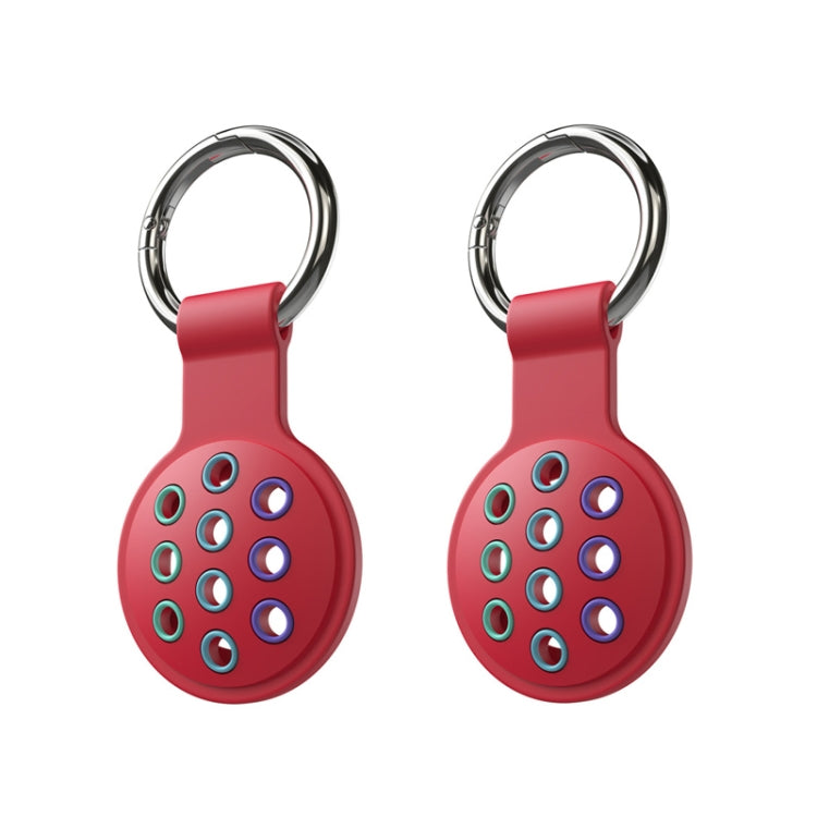 2 PCS Contrast Color Perforated Silicone Case for AirTag 2nd Gen / AirTag 1st Gen — 13