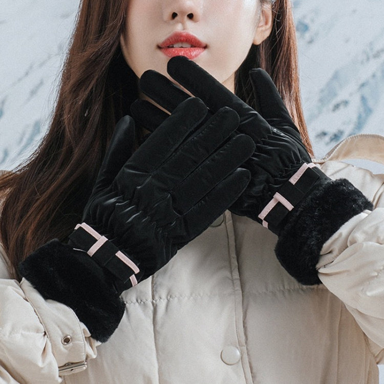 1 Pair YR205 Winter Warm Plus Fleece Mouth Driving Riding Sports Gloves, Free Code — Khaki
