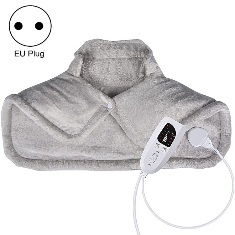Electric Heated Thermal Shawl On The Back And The Neck — EU Plug (Creamy-white)
