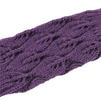 Winter Men and Women Knitted Jacquard Leaves Cycling Warm Fingerless Wool Gloves