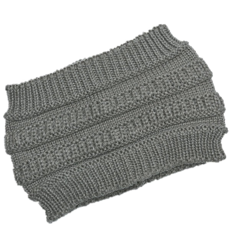 Autumn and Winter Women Knitted Headband Widening Face Wash Head Cover — Khaki