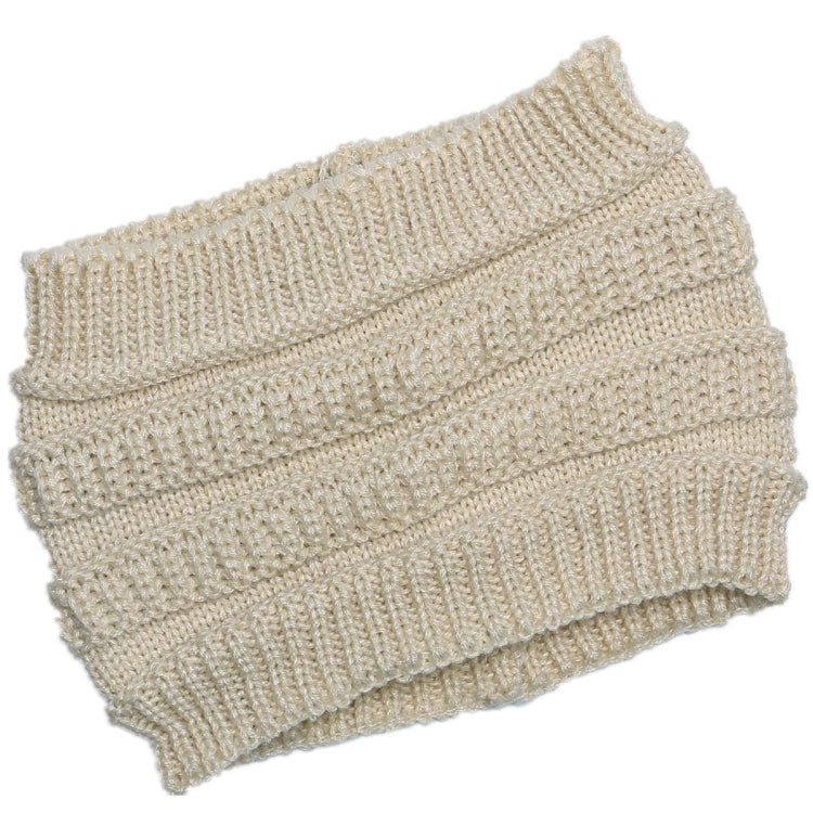 Autumn and Winter Women Knitted Headband Widening Face Wash Head Cover — Coffee