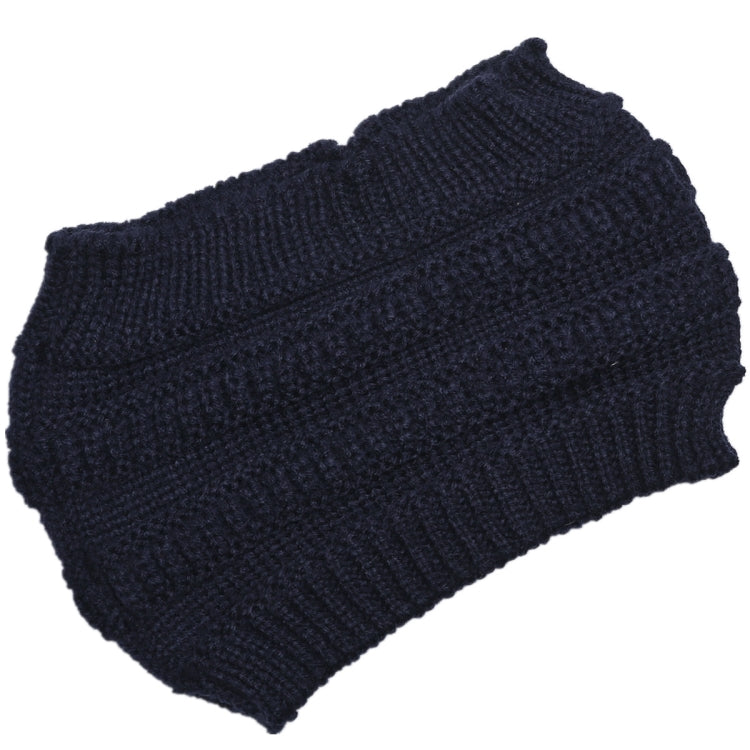 Autumn and Winter Women Knitted Headband Widening Face Wash Head Cover — Beige