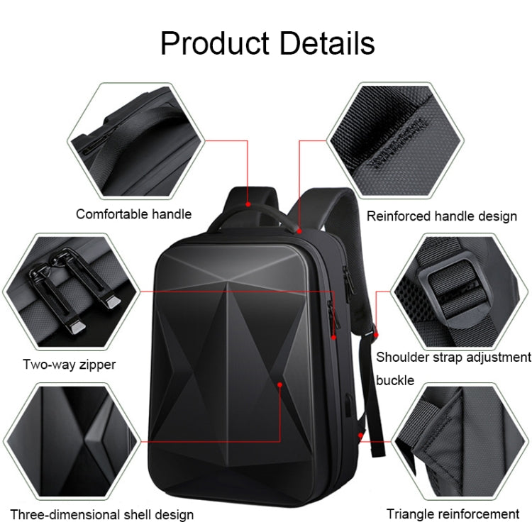 160 Large Capacity ABS Waterproof Laptop Backpack with USB Charging Port — view 9