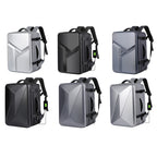 Large-capacity Waterproof Expandable Hard Shell Backpack with USB Charging Hole — 162 Light Gray