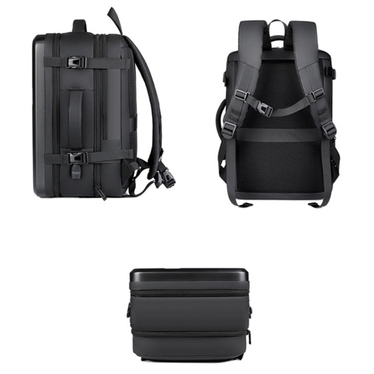 Large-capacity Waterproof Expandable Hard Shell Backpack with USB Charging Hole — view 8