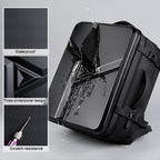 Large-capacity Waterproof Expandable Hard Shell Backpack with USB Charging Hole — view 9