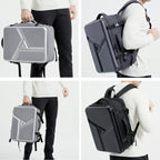 Large-capacity Waterproof Expandable Hard Shell Backpack with USB Charging Hole — view 12