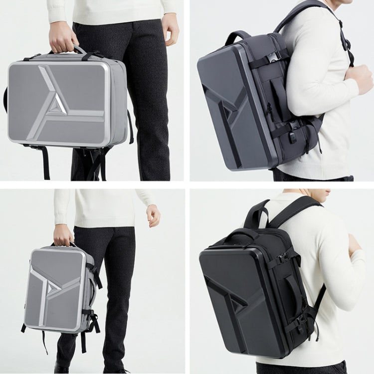 Large-capacity Waterproof Expandable Hard Shell Backpack with USB Charging Hole — view 12