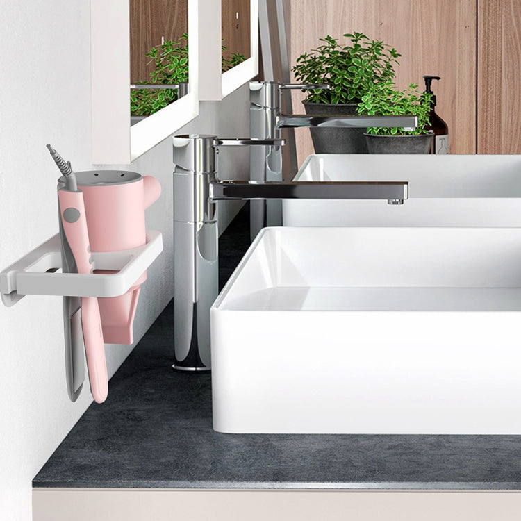 2-in-1 Hair Dryer Wall Mount Bracket Bathroom Shelf — view 4