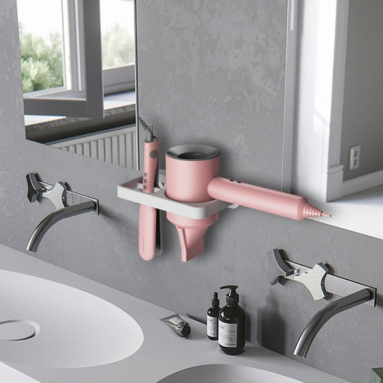 2-in-1 Hair Dryer Wall Mount Bracket Bathroom Shelf — view 6