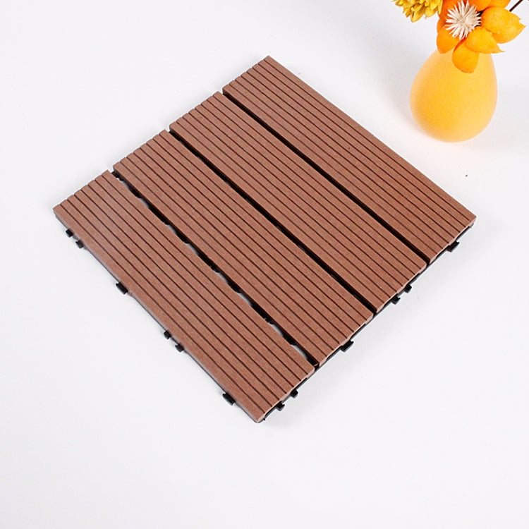 Outdoor Plastic Wood Waterproof Anti-corrosion Splicing Floor — Tea Color