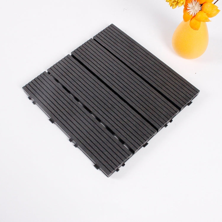 Outdoor Plastic Wood Waterproof Anti-corrosion Splicing Floor — Black