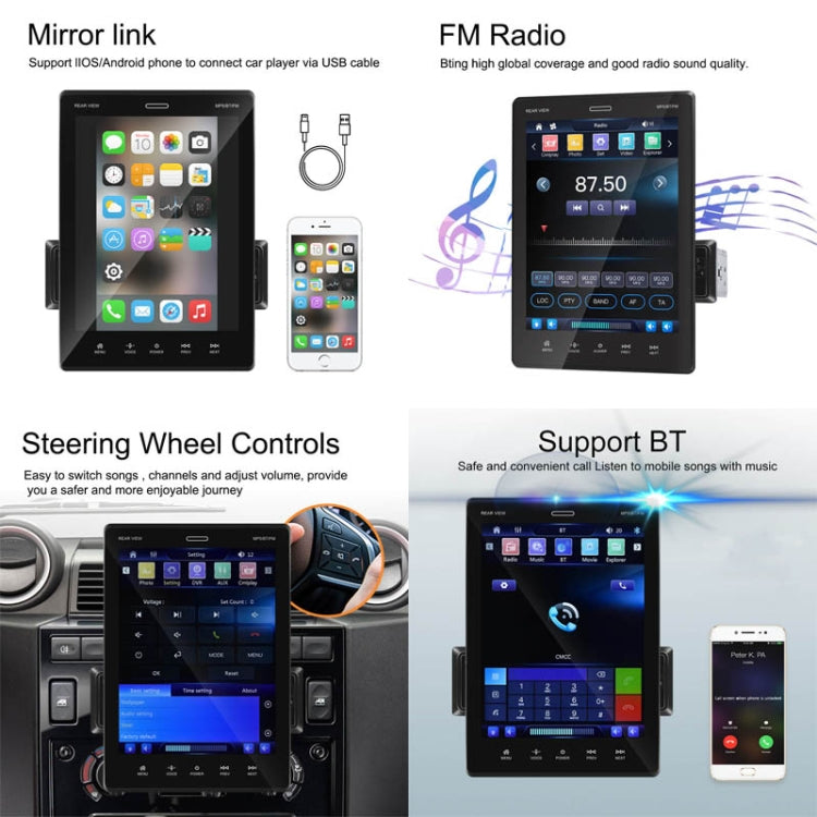 C800 9.5 Inch MP5 Single Butt Carplay Player, Style: