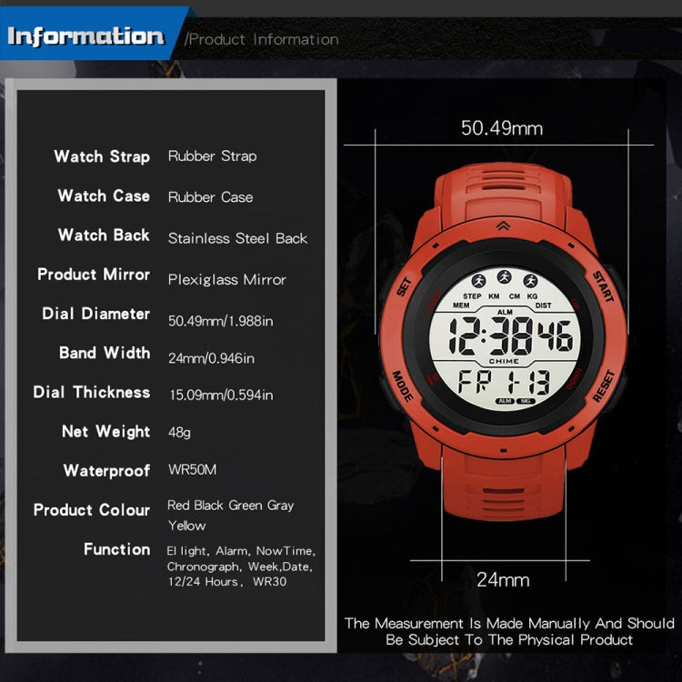 SYNOKE 9811 Luminous Large Screen Outdoor Running Student Watch