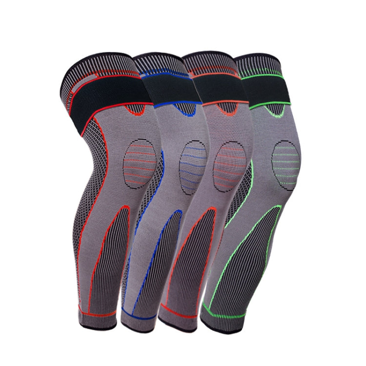 Nylon Knitted Riding Sports Extended Knee Pads — Blue Pressurized Anti-slip