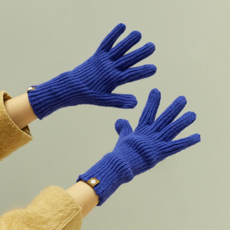 227-A0124 Wool Knit Striped Warm Touchscreen Gloves Winter Warm Cycling Gloves — Green