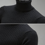 High-Collar Long-Sleeved Men Sweater Casual Thread Knit Clothes — view 36