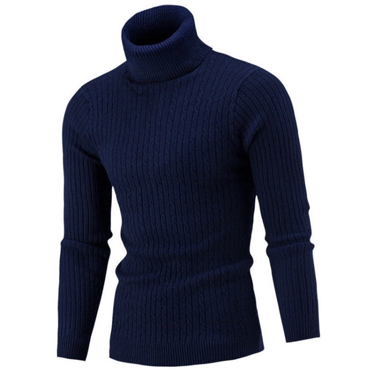 High-Collar Long-Sleeved Men Sweater Casual Thread Knit Clothes — view 27