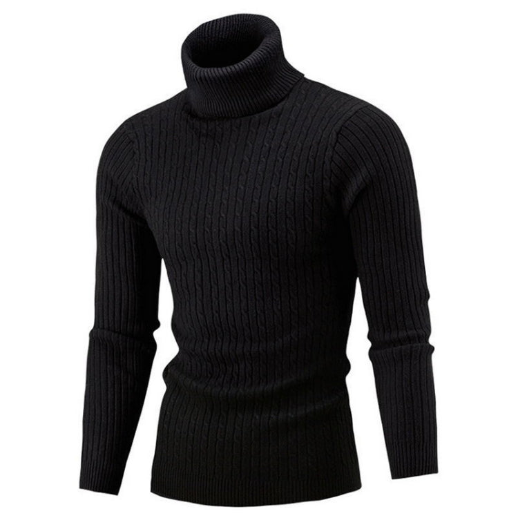 High-Collar Long-Sleeved Men Sweater Casual Thread Knit Clothes — view 28