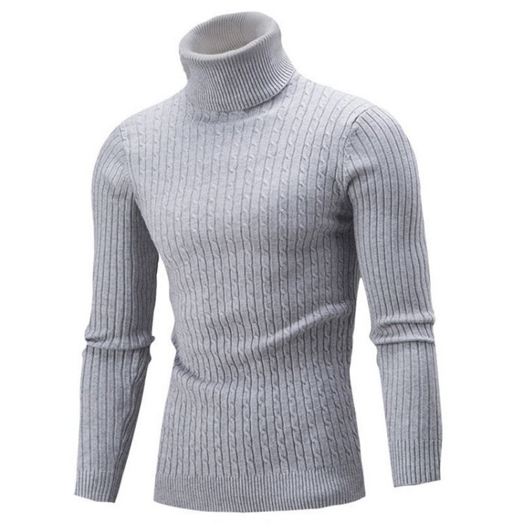 High-Collar Long-Sleeved Men Sweater Casual Thread Knit Clothes — view 30