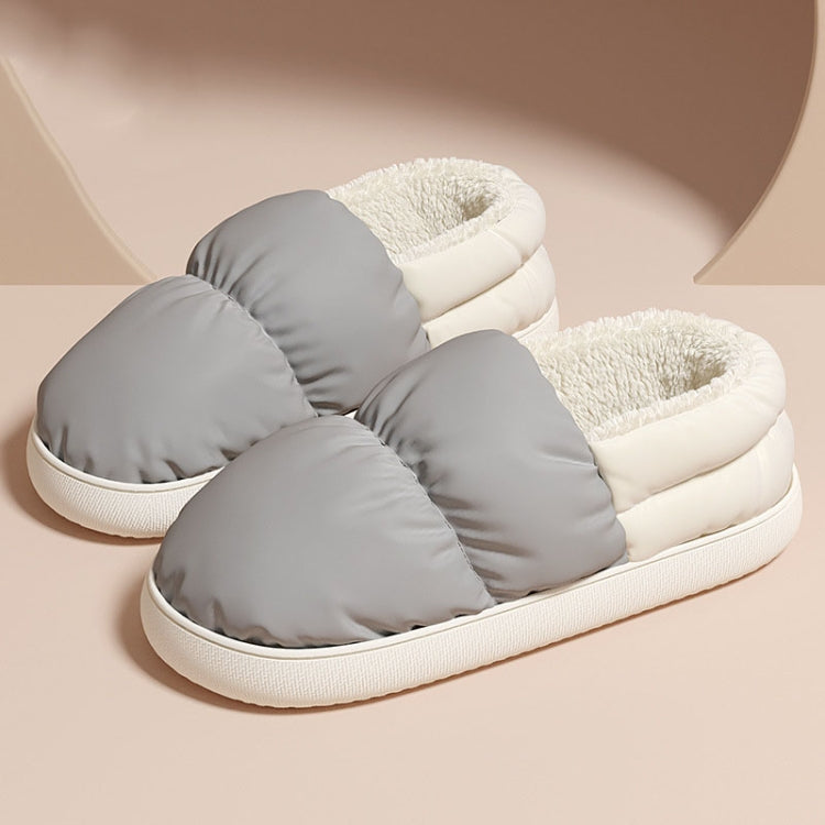 Winter Home Waterproof Thick-soled Cotton Shoes Plush Warm Cotton Slippers — 42-43