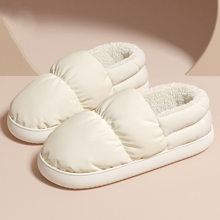 Winter Home Waterproof Thick-soled Cotton Shoes Plush Warm Cotton Slippers — 36-37