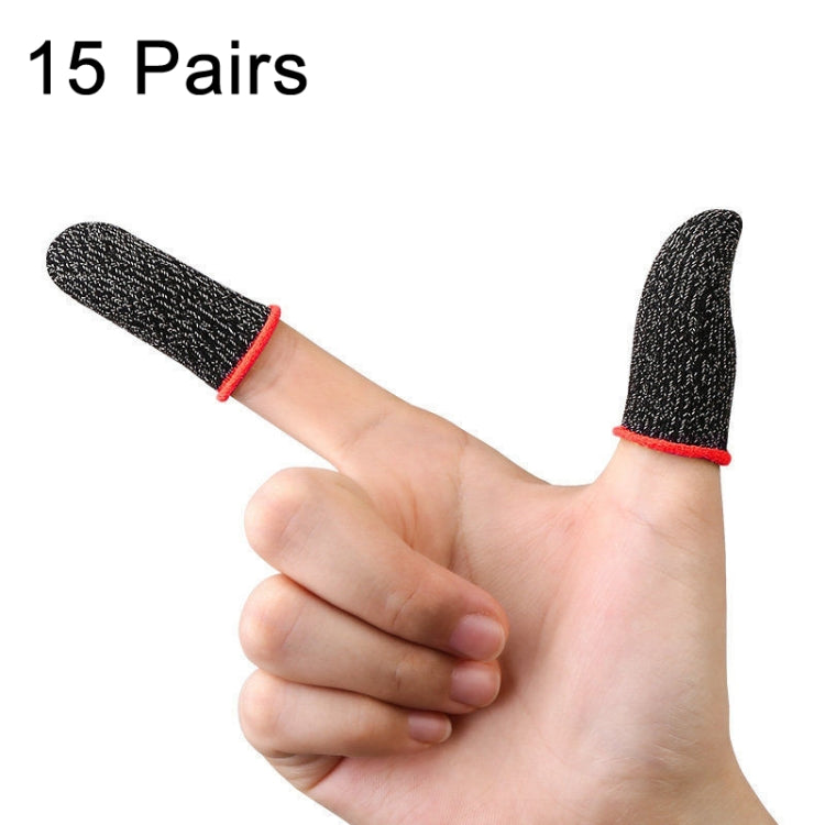 15 Pairs 18 Needles Gaming Finger Glove Anti-sweat and Non-slip Glove, Color: — Silver Fibre Blue Trim