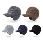 Men Outdoor Ear Protection Woolen Cap Warm Thickened Baseball Cap — Light Gray