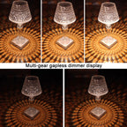 Bedside Crystal Table Lamp LED Wine Glass Night Light, Specification: — view 4