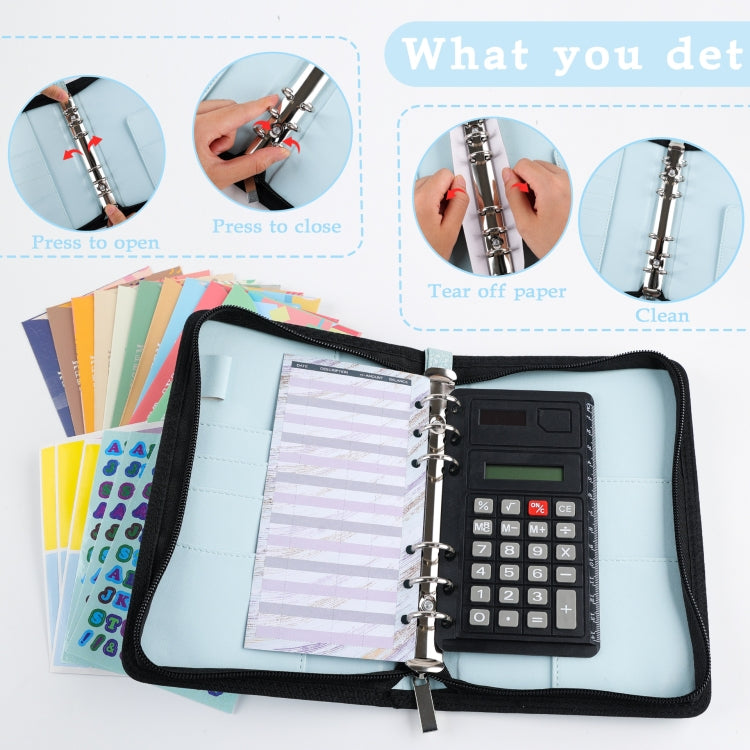 A6 Handheld Zipper Bag Type Large Capacity Cash Budget Book Handbook — view 8