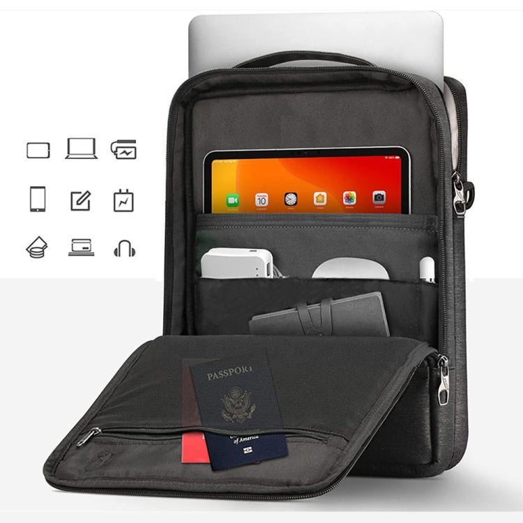 Portable Laotop Bag Waterproof Multifunctional Shoulder Crossbody Bag — 13.3-14 Inch