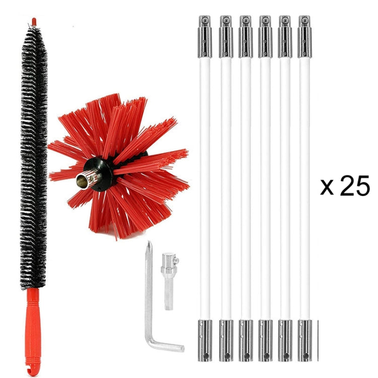Extendable Bendable Electric Drill Chimney Brush Hood Interior Duct Brush — 410mm x 15 Rods