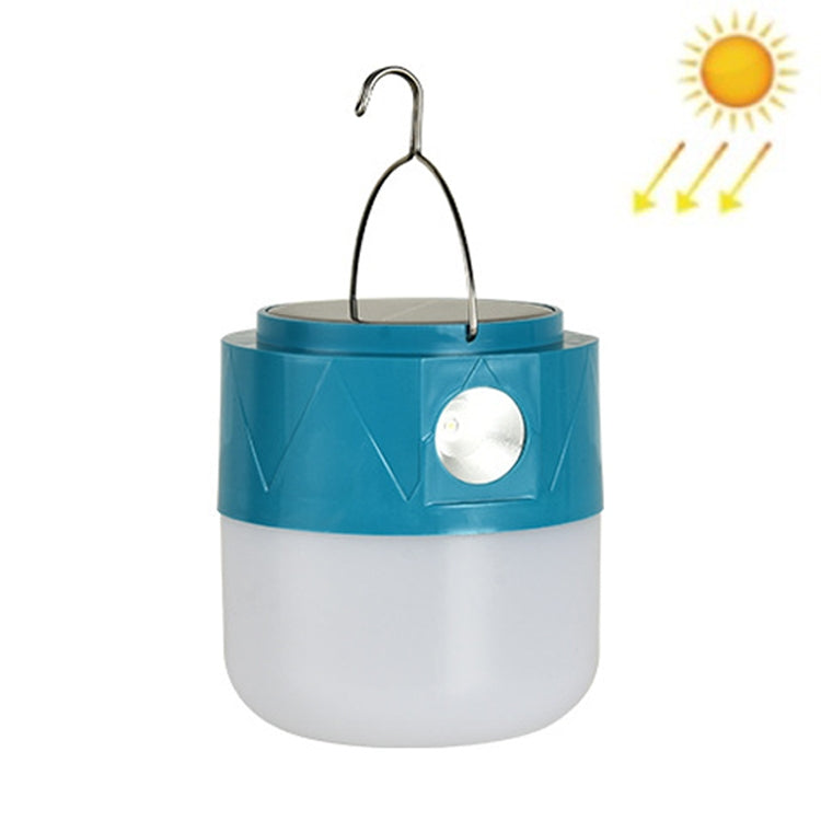 105 Solar Rechargeable LED Bulb Light Camping Light Emergency Light with Flashlight Function — White