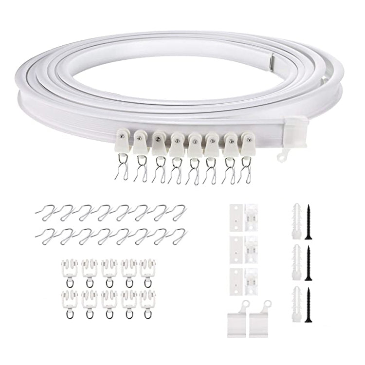 Model Steel Track Set Flexible Silent Slide Track Track with Hooks, Size: — 2m
