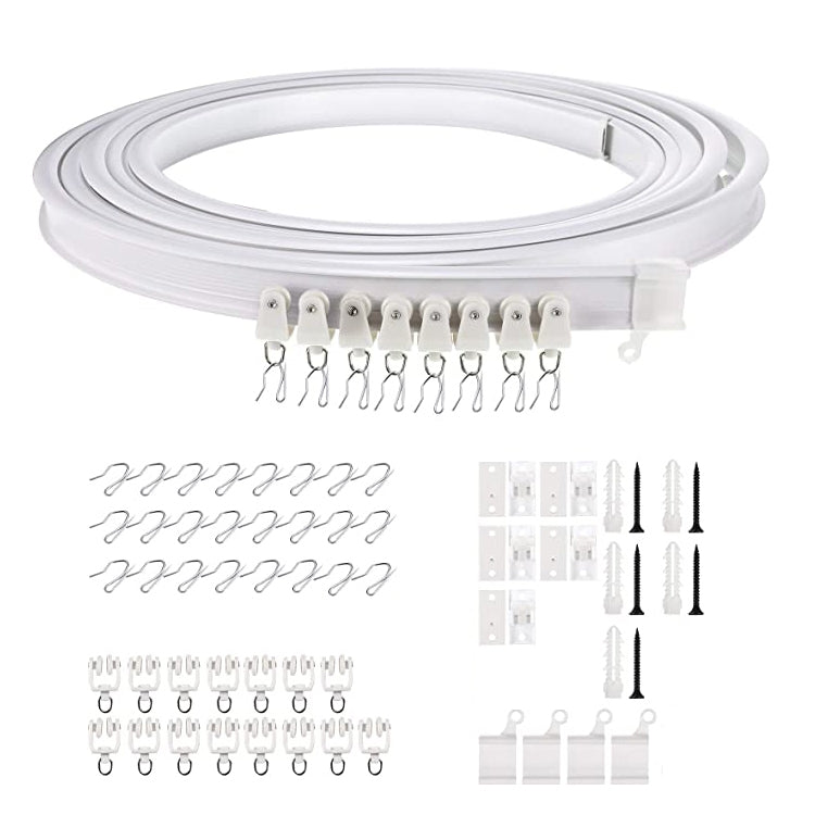 Model Steel Track Set Flexible Silent Slide Track Track with Hooks, Size: — 3m