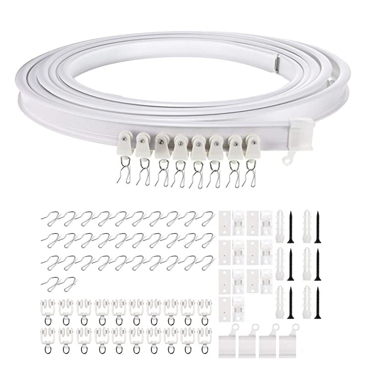 Model Steel Track Set Flexible Silent Slide Track Track with Hooks, Size: — 4m