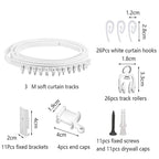Model Steel Rail Bending Curtain Rail Flexible Guide Set, Size: — 3m White