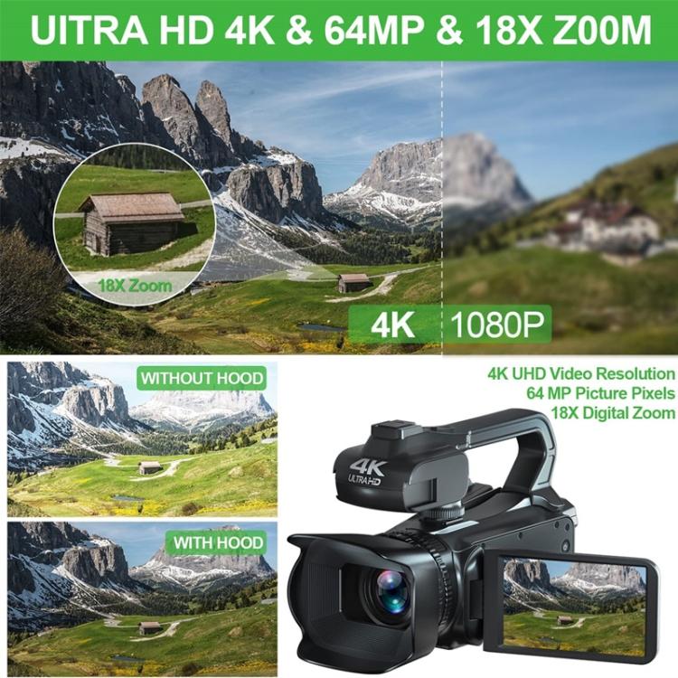64MP 4-Inch Touch Screen Handheld Digital Video Camera