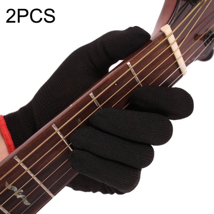 2PCS Beginner Press Nylon Wear -Resistant Anti -Slip Left Hand Guitar Exercise Glove, Size: