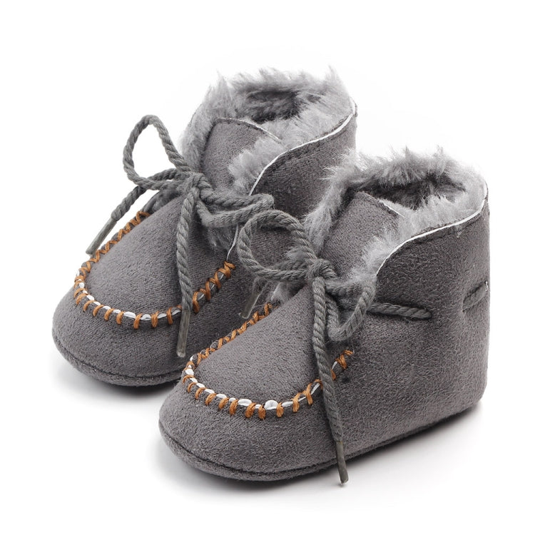 D2245 Winter Warm Baby Cotton Boots Plus Velvet Thickened Baby Walking Shoes — Brown