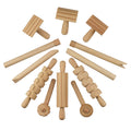 Plasticine Accessory DIY Slime Play Dough Wooden Tools Roller Stamp Rolling Pin Spoon