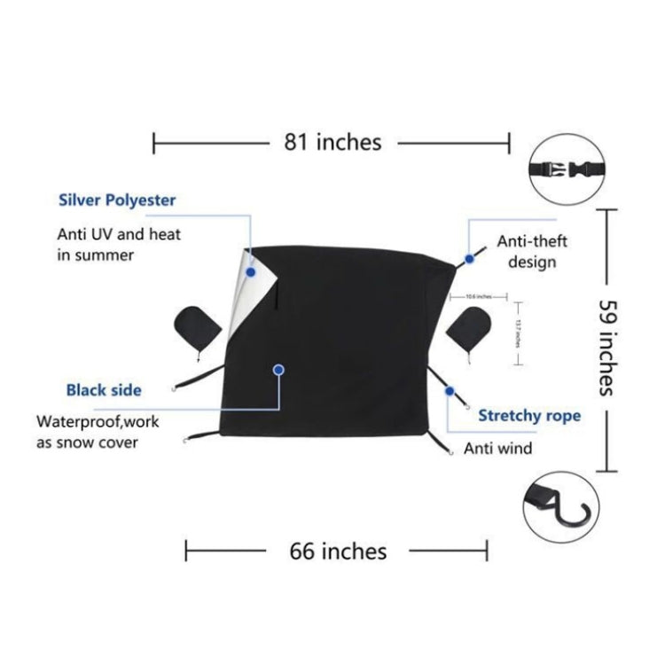 Car Front Window Snow Coated Silver Cloth Anti-freeze Sun Blocker Cover