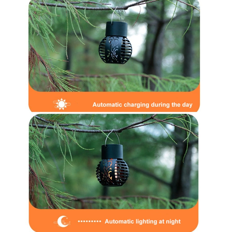 2 PCS Solar Simulation Flame Hollow Ball Hanging Lights Balcony Decorative Lights — view 4